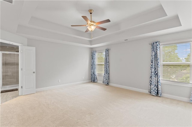 4238 Linworth Blvd, Austell, GA 30106 - unfurnished room with a raised ceiling, ceiling fan, carpet, and baseboards