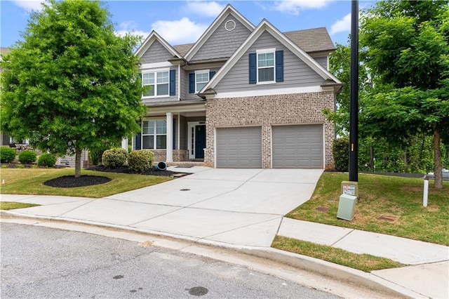 4238 Linworth Blvd, Austell, GA 30106 - craftsman-style house featuring a front lawn, driveway, an attached garage, and brick siding