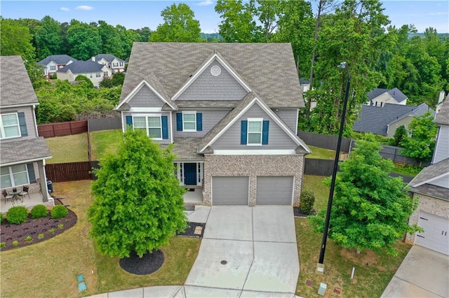4238 Linworth Blvd, Austell, GA 30106 - view of front of property featuring concrete driveway, an attached garage, brick siding, and a residential view