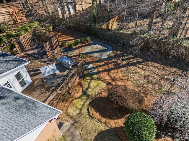 view of yard featuring a deck