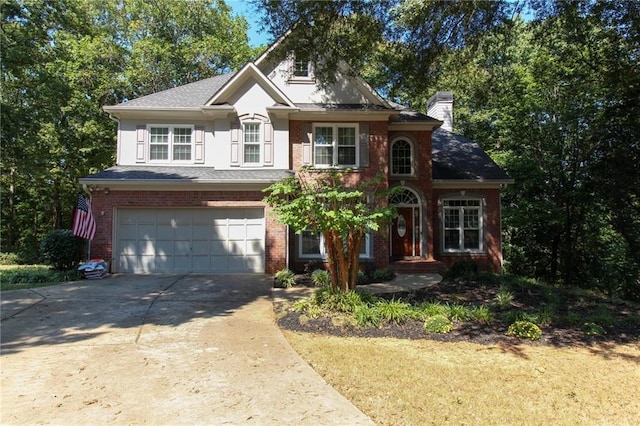 view of front facade featuring a garage