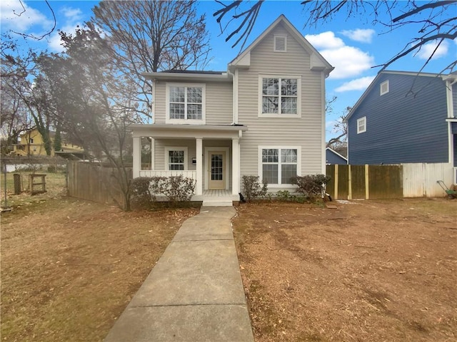 view of front property featuring a porch