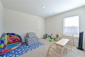 game room featuring carpet flooring