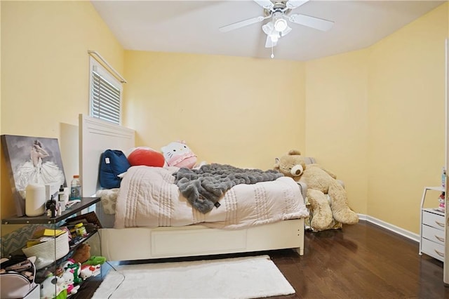 5410 Cottage Farm Rd, Alpharetta, GA 30022 - bedroom with wood finished floors and a ceiling fan