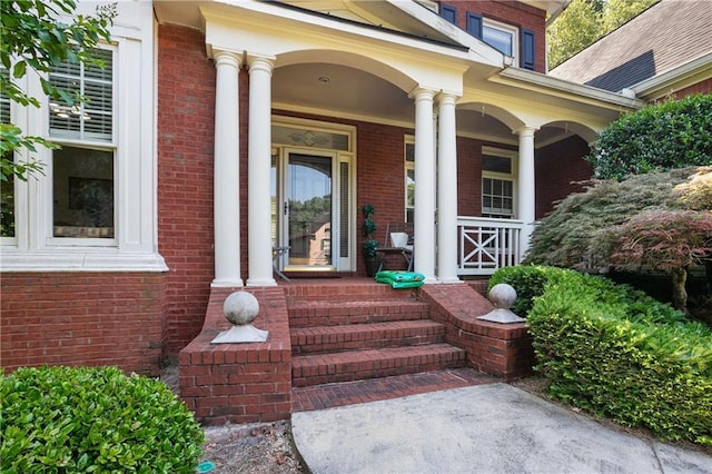 5410 Cottage Farm Rd, Alpharetta, GA 30022 - property entrance with brick siding and a porch