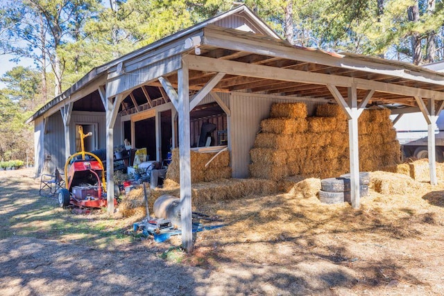 view of community featuring an outbuilding