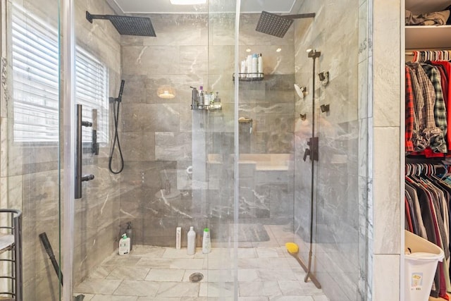 bathroom with walk in shower