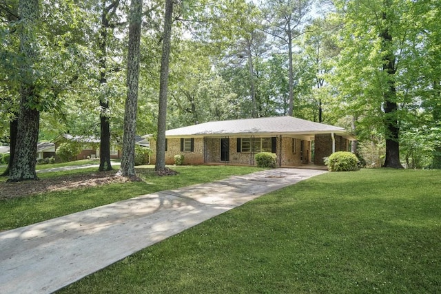 4400 Hickory Wood Ln, Atlanta, GA 30360 - ranch-style house featuring driveway, a front lawn, and a carport