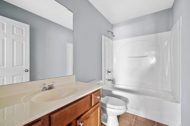 2872 Cross Creek Ct, Cumming, GA 30040 - full bathroom featuring tile patterned flooring, washtub / shower combination, toilet, and vanity