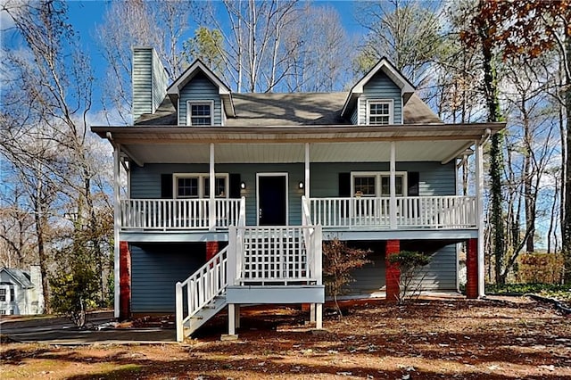 view of front of home featuring covered porch