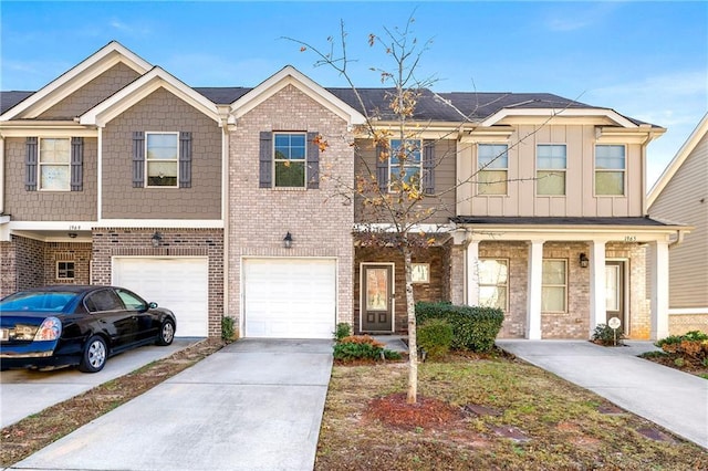 view of property featuring a garage