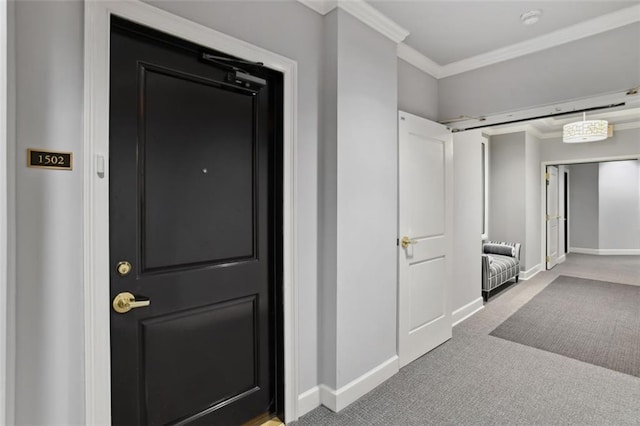2828 Peachtree Rd NW Unit 1502, Atlanta, GA 30305 - hall with carpet flooring and ornamental molding