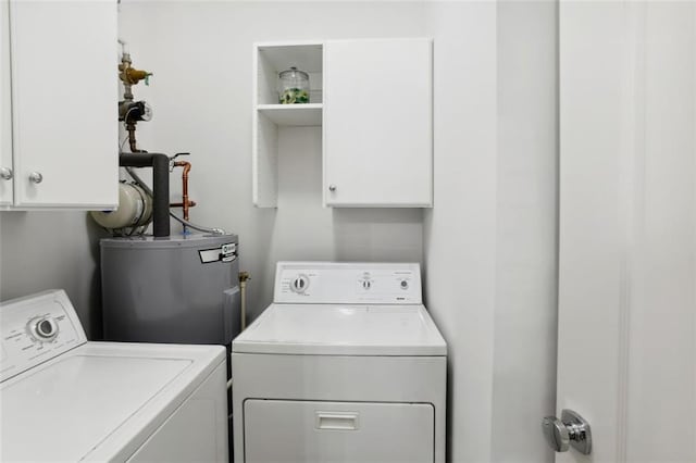 2828 Peachtree Rd NW Unit 1502, Atlanta, GA 30305 - washroom with washing machine and dryer, cabinet space, and water heater