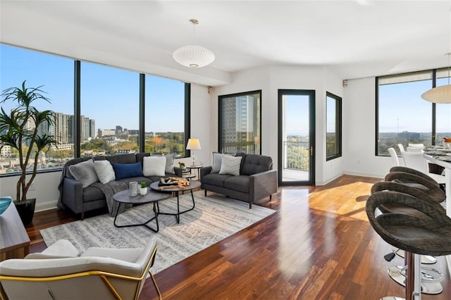2828 Peachtree Rd NW Unit 1502, Atlanta, GA 30305 - living room featuring wood finished floors and baseboards