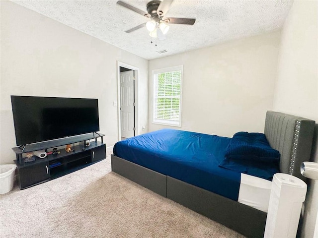 320 Kentshire, Lawrenceville, GA 30044 - bedroom featuring ceiling fan, carpet floors, and a textured ceiling