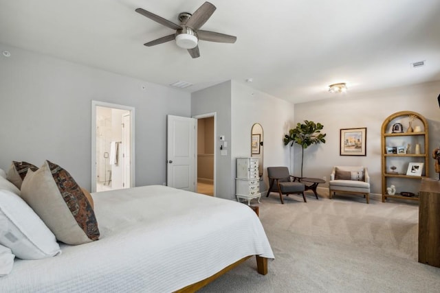 243 Retreat Ln, Canton, GA 30114 - carpeted bedroom with ceiling fan and ensuite bath