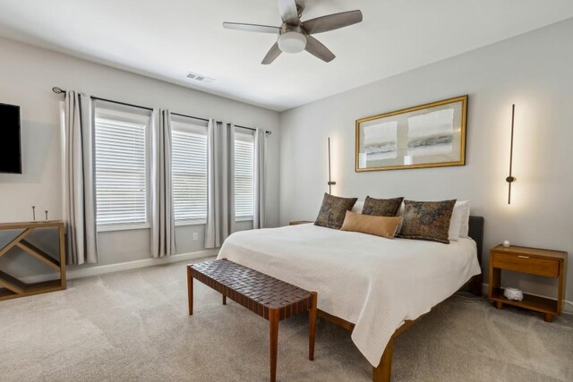 243 Retreat Ln, Canton, GA 30114 - bedroom with light carpet, baseboards, and ceiling fan