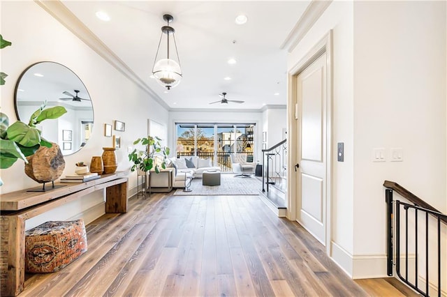 661 Auburn Ave NE Unit 10, Atlanta, GA 30312 - corridor with wood finished floors, recessed lighting, and ornamental molding