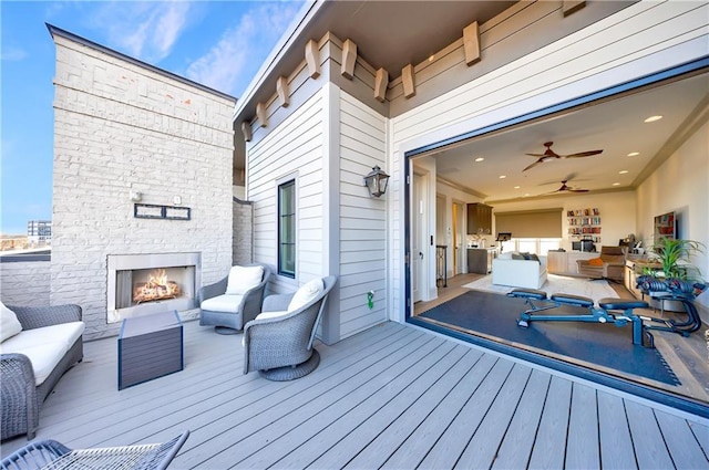 661 Auburn Ave NE Unit 10, Atlanta, GA 30312 - deck featuring an outdoor living space with a fireplace