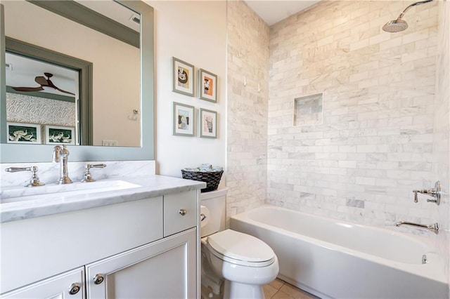 661 Auburn Ave NE Unit 10, Atlanta, GA 30312 - bathroom featuring vanity, washtub / shower combination, and tile patterned flooring