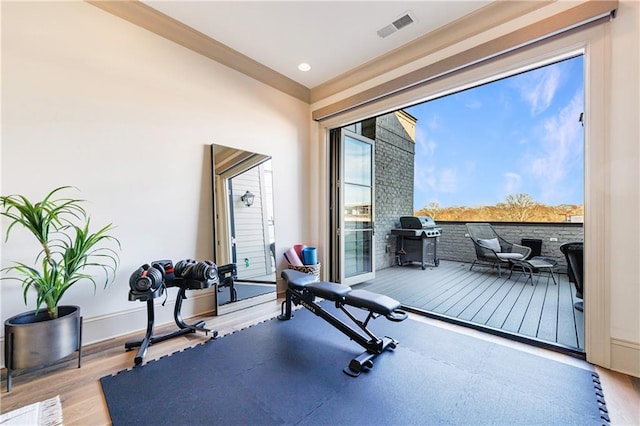 661 Auburn Ave NE Unit 10, Atlanta, GA 30312 - workout area with wood finished floors and baseboards