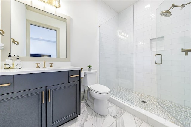 661 Auburn Ave NE Unit 10, Atlanta, GA 30312 - bathroom with marble look tiles, vanity, and a stall shower