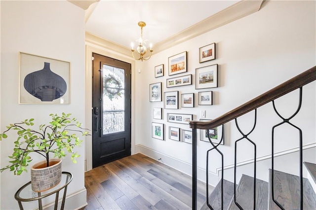 661 Auburn Ave NE Unit 10, Atlanta, GA 30312 - entrance foyer with a chandelier and hardwood / wood-style flooring