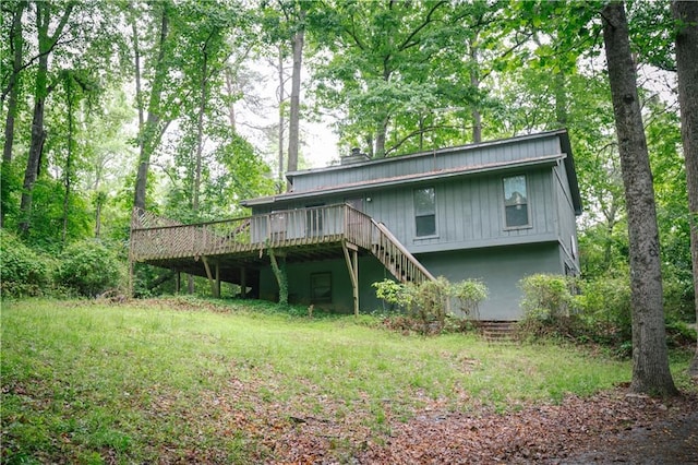 4190 Heather Way, Cumming, GA 30041 - back of house with a deck and stairs