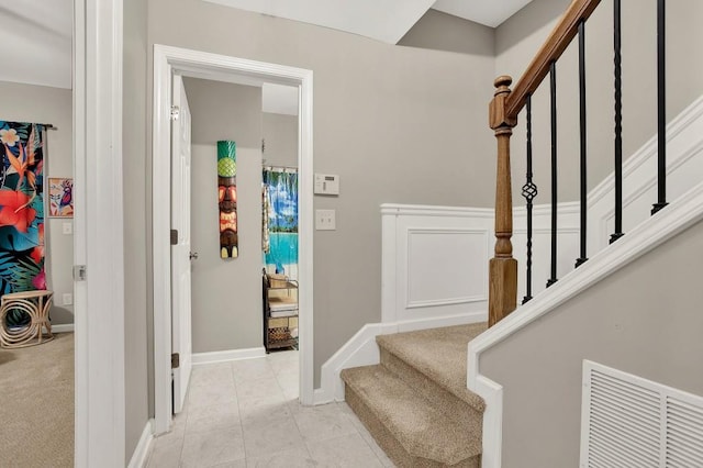 interior space with tile patterned floors