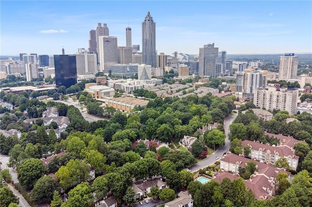 aerial view featuring a view of city