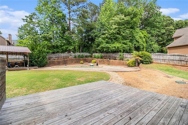 deck with a gazebo and a patio area