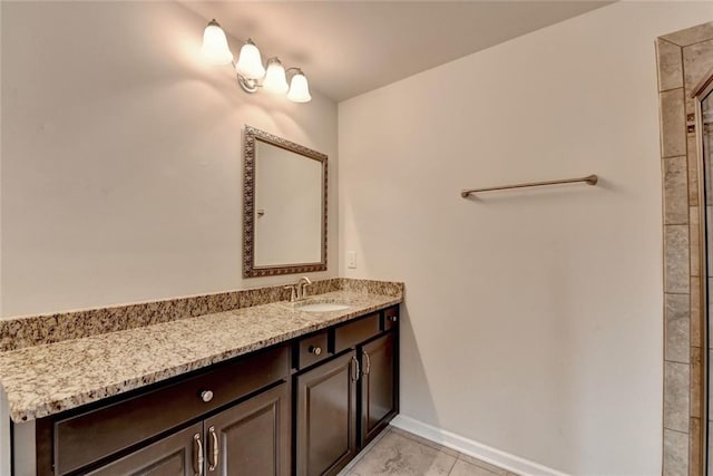4191 Secret Shoals Way, Buford, GA 30518 - bathroom featuring vanity, tile patterned flooring, and baseboards