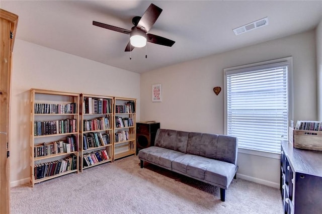 4191 Secret Shoals Way, Buford, GA 30518 - living area featuring a ceiling fan and carpet floors