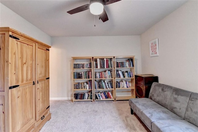 4191 Secret Shoals Way, Buford, GA 30518 - living area featuring ceiling fan and light colored carpet