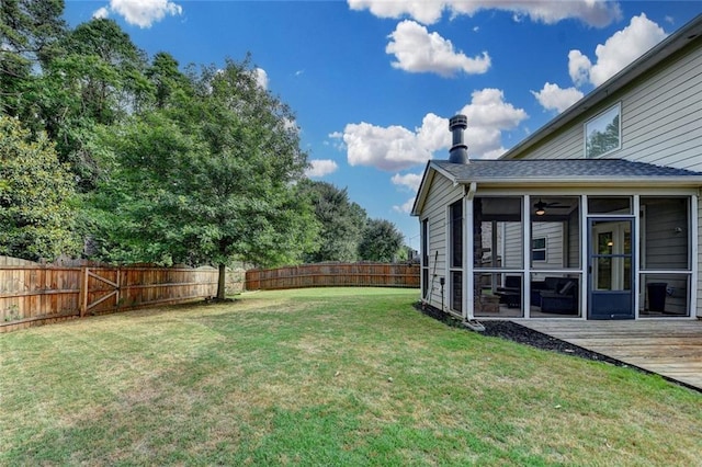 4191 Secret Shoals Way, Buford, GA 30518 - view of yard featuring a sunroom and a deck