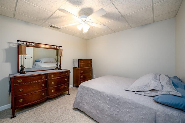 1304 Carrington Way, Lawrenceville, GA 30044 - bedroom featuring carpet, a drop ceiling, and a ceiling fan