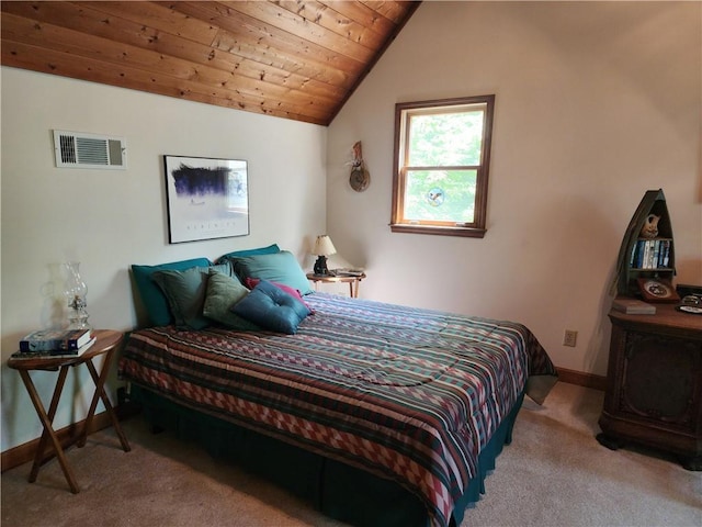 1115 Wild Turkey Blf, Jasper, GA 30143 - carpeted bedroom with vaulted ceiling, baseboards, and wood ceiling