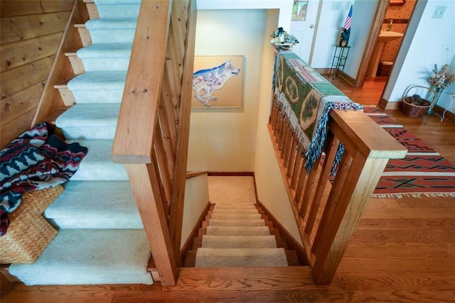 1115 Wild Turkey Blf, Jasper, GA 30143 - staircase featuring wood finished floors and baseboards