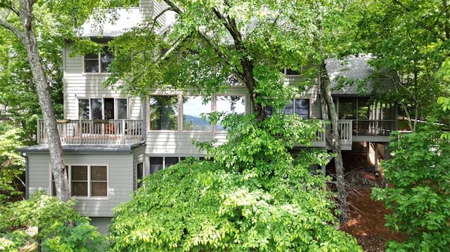 1115 Wild Turkey Blf, Jasper, GA 30143 - back of property with a sunroom and a balcony