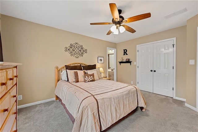 370 Fairleaf Ct, Alpharetta, GA 30022 - bedroom featuring carpet floors, baseboards, ceiling fan, and a closet