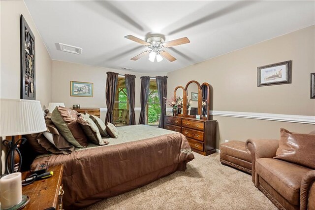 370 Fairleaf Ct, Alpharetta, GA 30022 - bedroom featuring light carpet and a ceiling fan