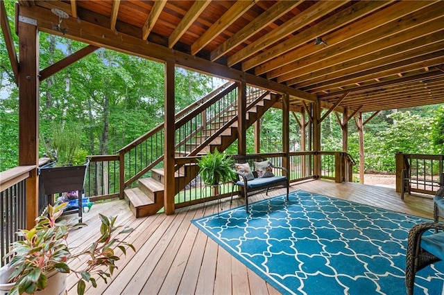 370 Fairleaf Ct, Alpharetta, GA 30022 - wooden terrace featuring stairs