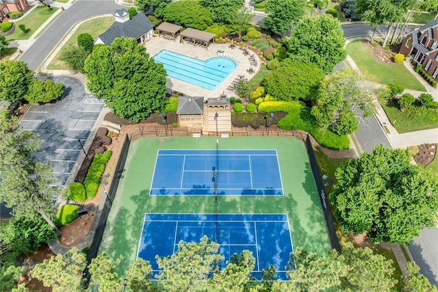 370 Fairleaf Ct, Alpharetta, GA 30022 - drone / aerial view of a pool area