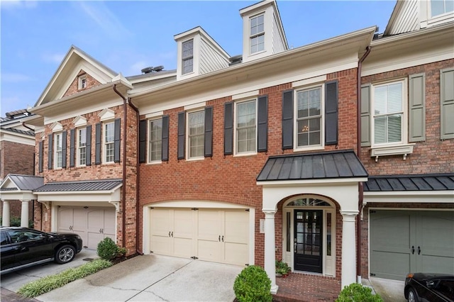 view of property with a garage