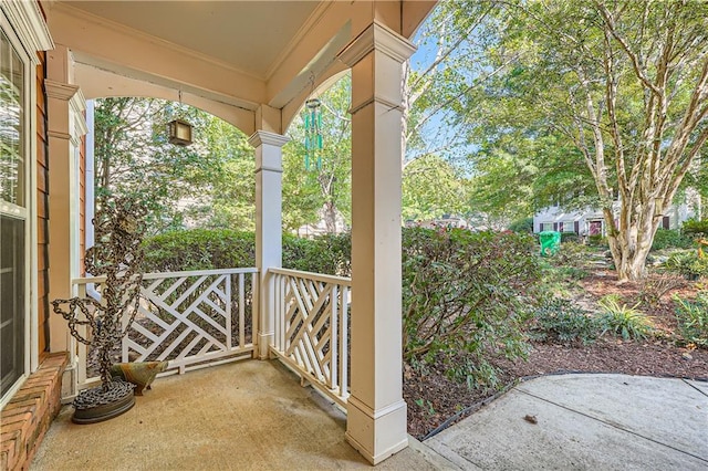 view of patio with covered porch