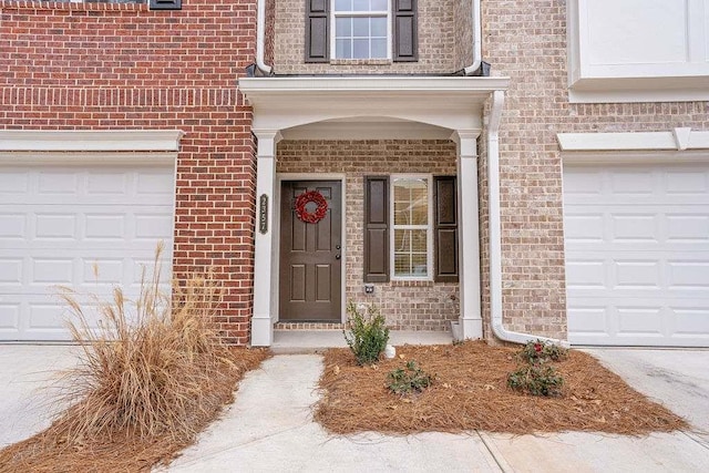 entrance to property with a garage