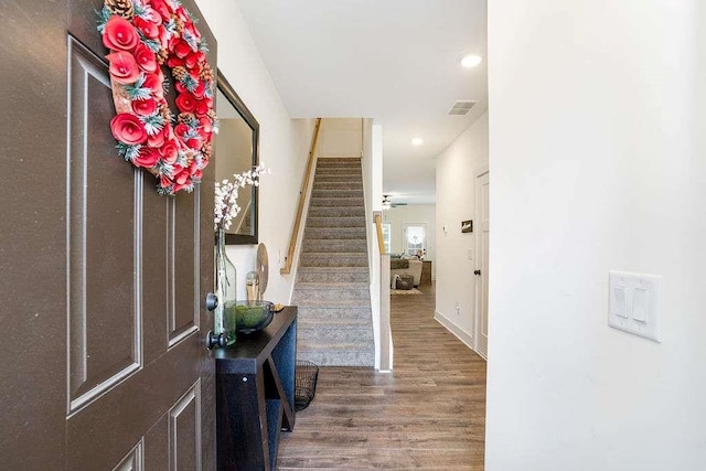 entrance foyer featuring hardwood / wood-style floors