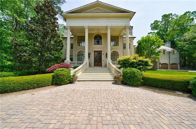 view of neoclassical home