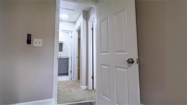 1328 Hoy Taylor Dr, Norcross, GA 30093 - hall with baseboards and carpet