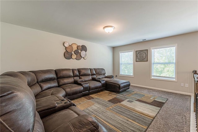 living room featuring carpet floors